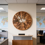 Urban Skyline Wooden Circle Wall Decor