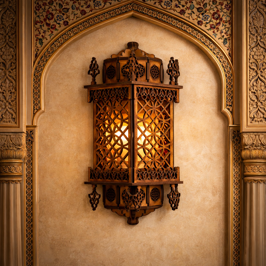 Vintage Wooden Wall Light