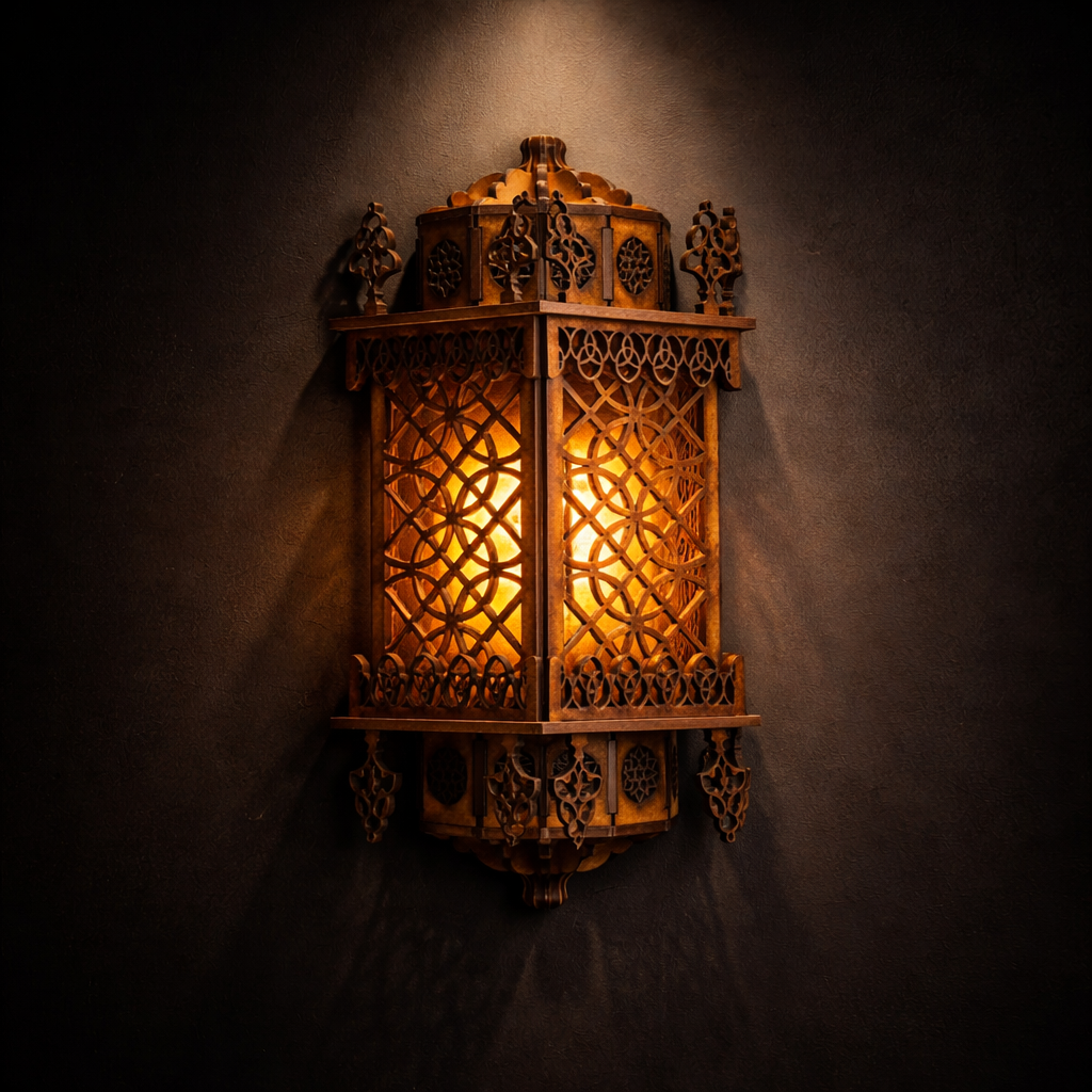 Vintage Wooden Wall Light
