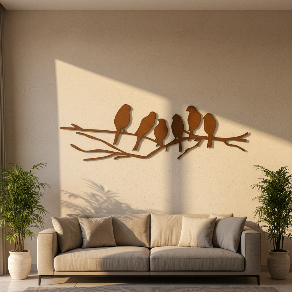 Wooden Birds Wall Frame