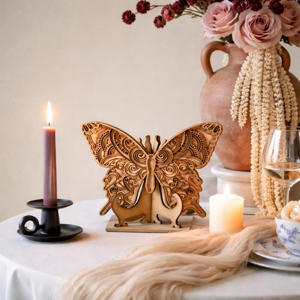 Wooden Butterfly Table Décor