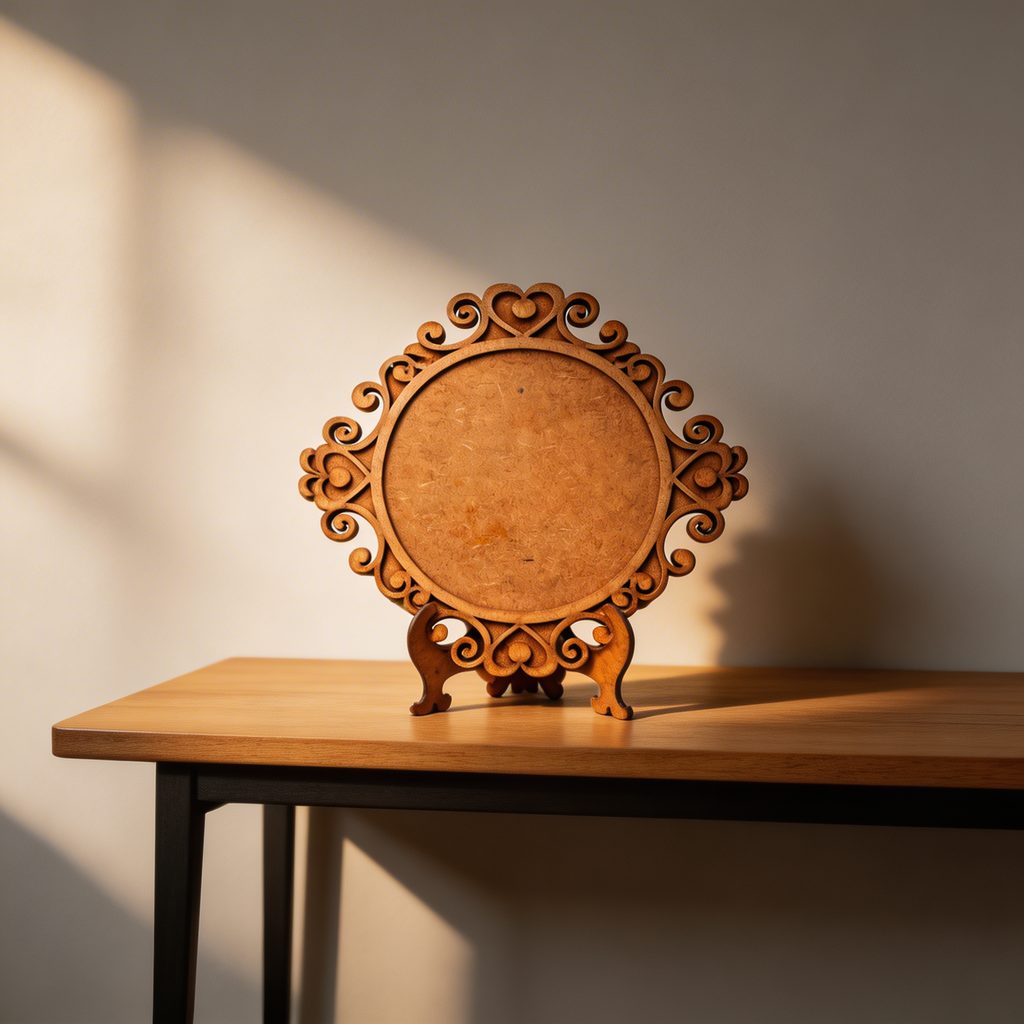 Wooden Circular Photo Frame