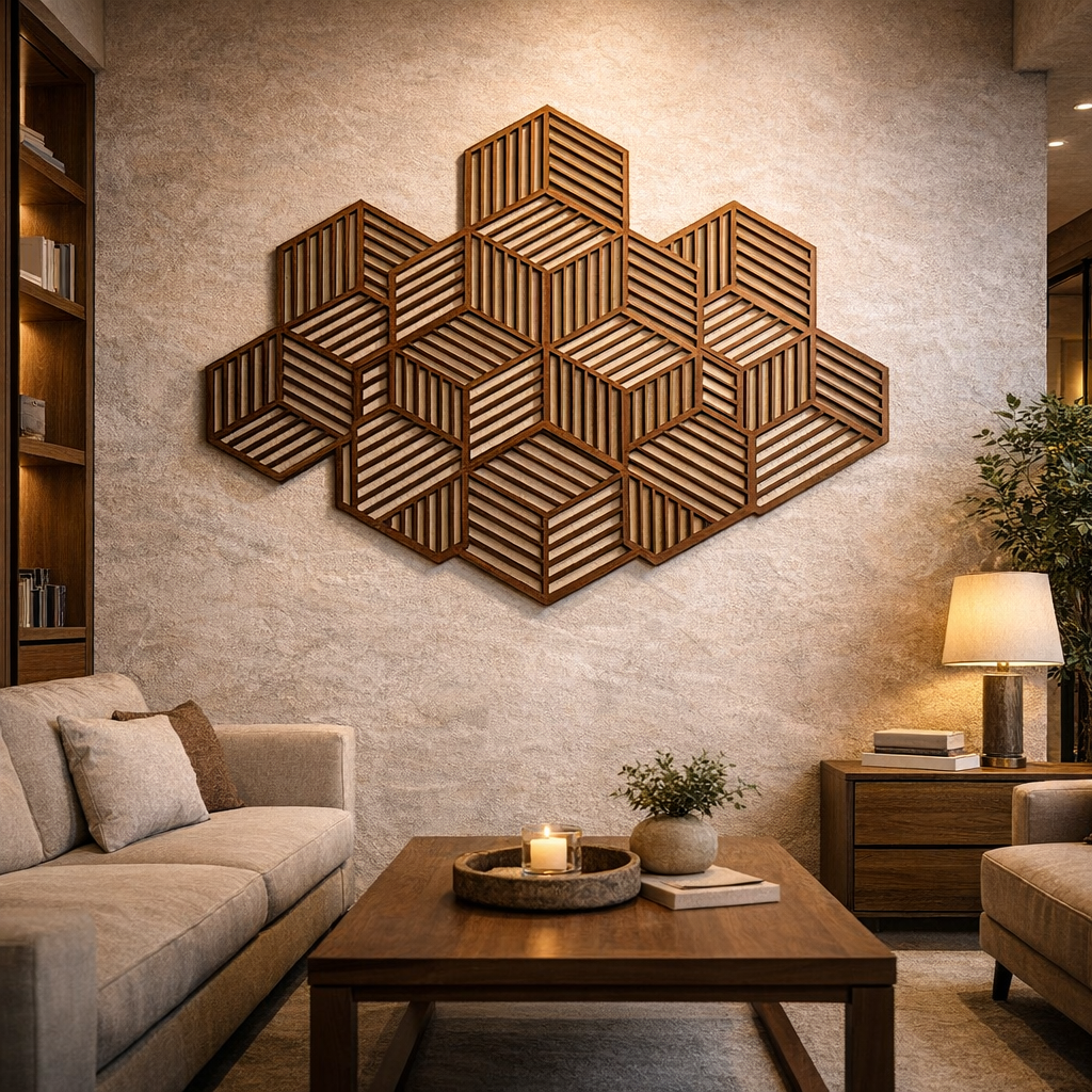 Wooden Cube Wall Frame