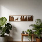 Wooden Deer & Forest Wall Art