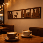 Wooden Deer & Forest Wall Art