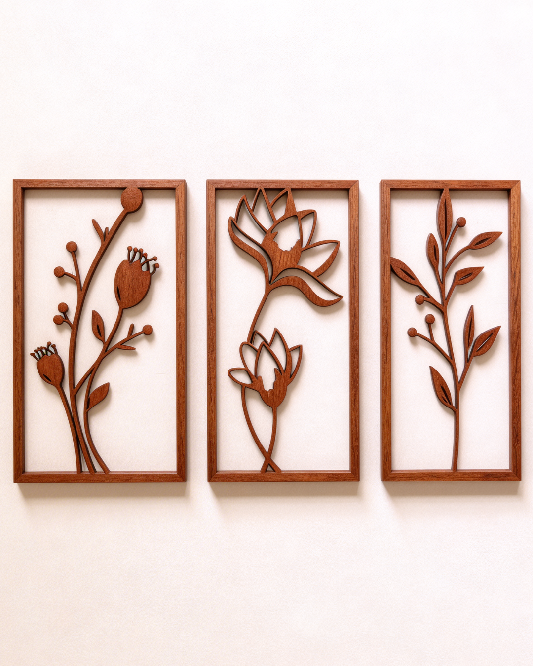 Wooden Floral Frame Set
