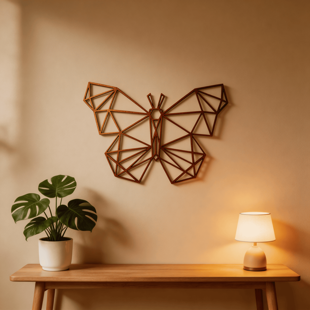 Wooden Geometric Butterfly Wall Decor
