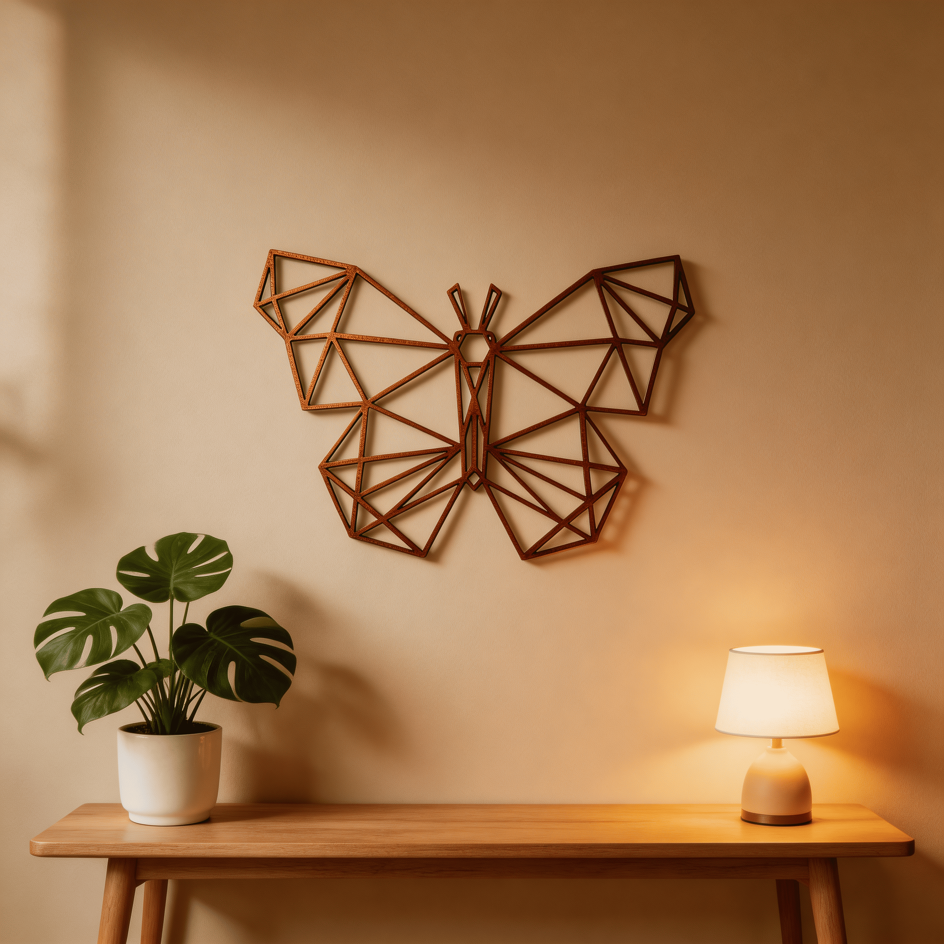 Wooden Geometric Butterfly Wall Decor