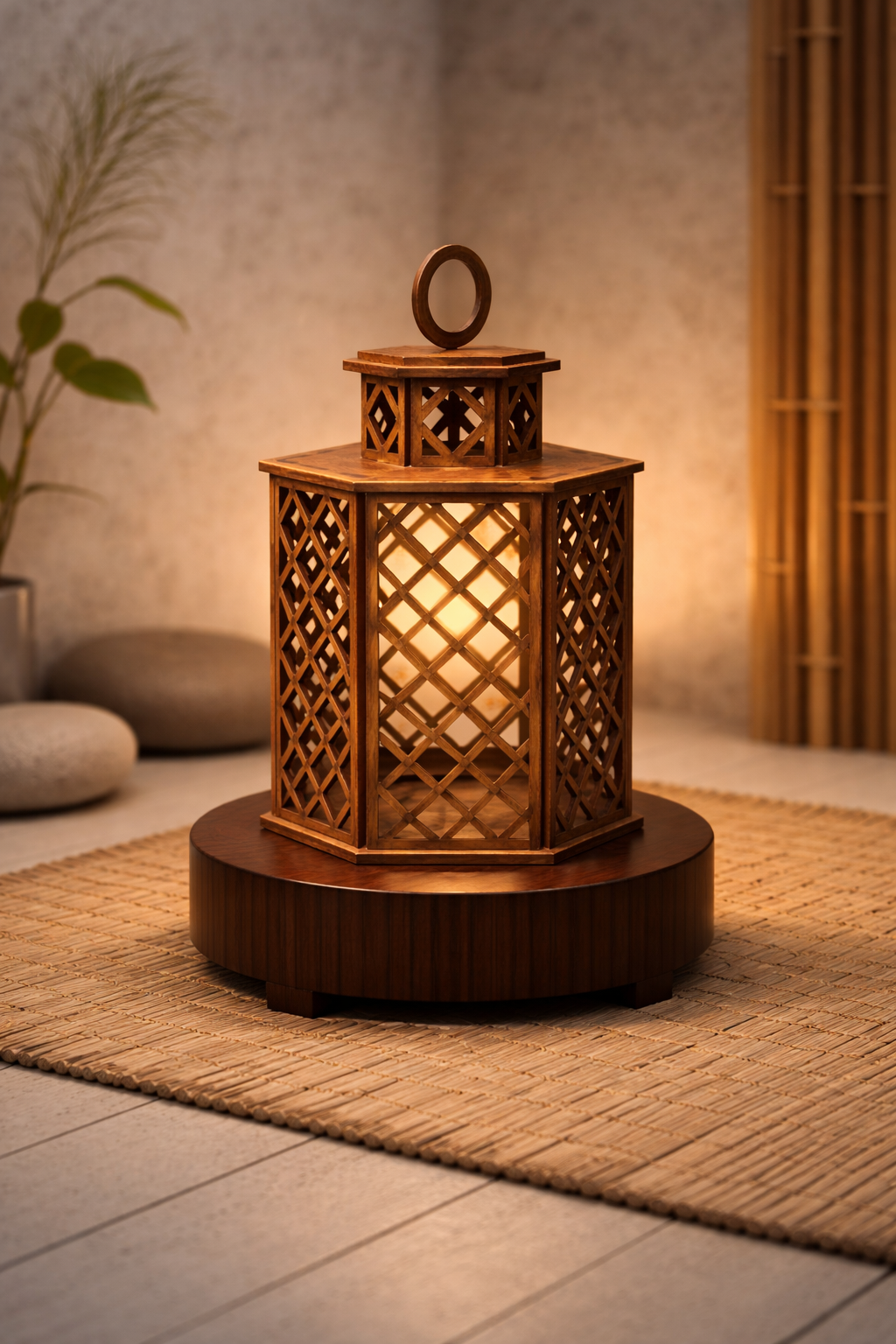 Wooden Jali Lamp