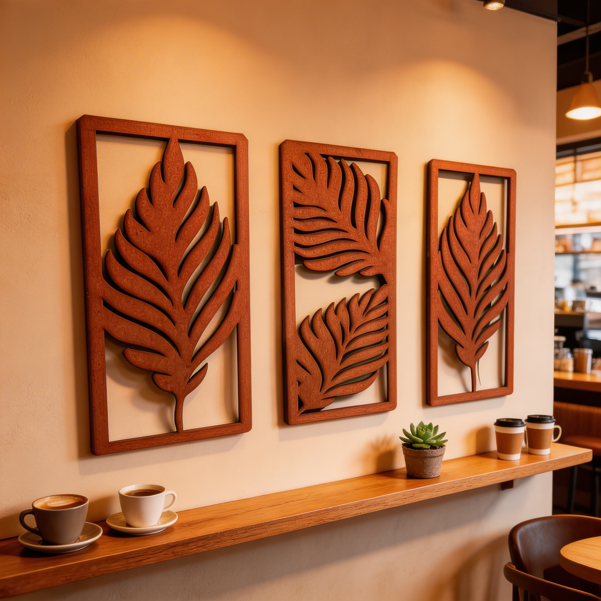 Wooden Leaf Frame Set