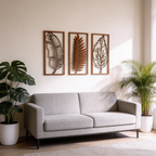 Wooden Leaf Wall Frame Set (Set of 3)