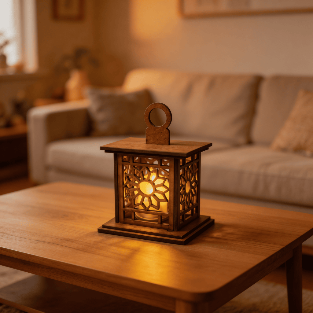 Wooden Mandir Glow Lamp