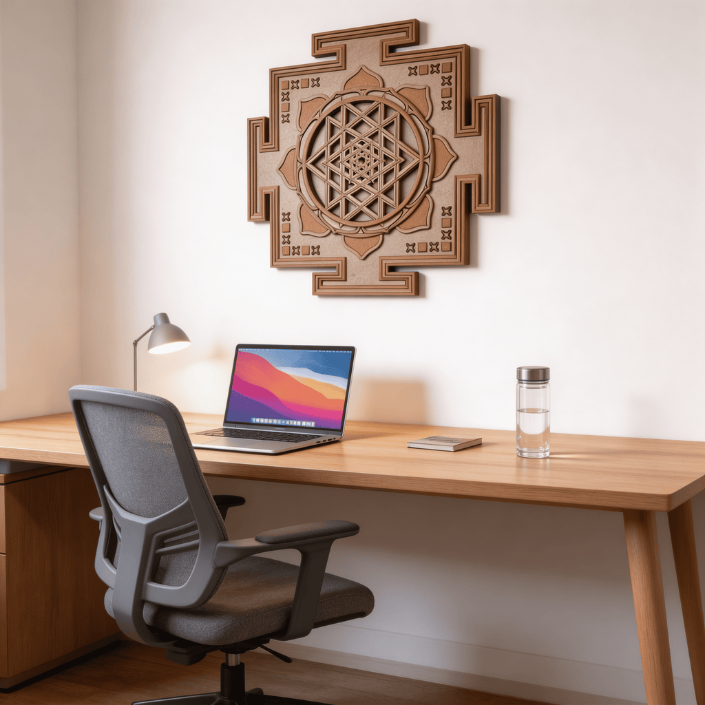 Wooden Shree Yantra Wall Art