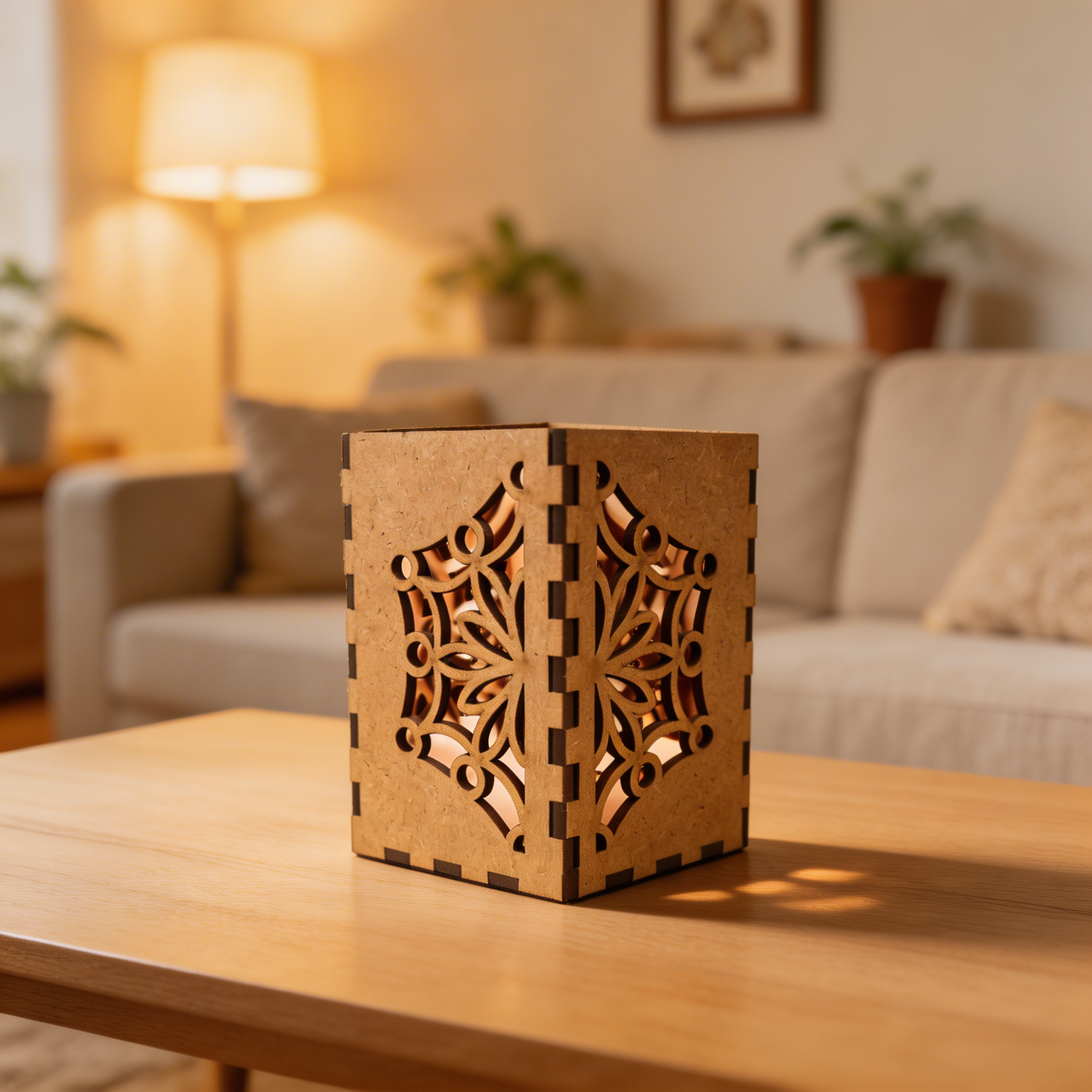 Wooden Square Pen Stand