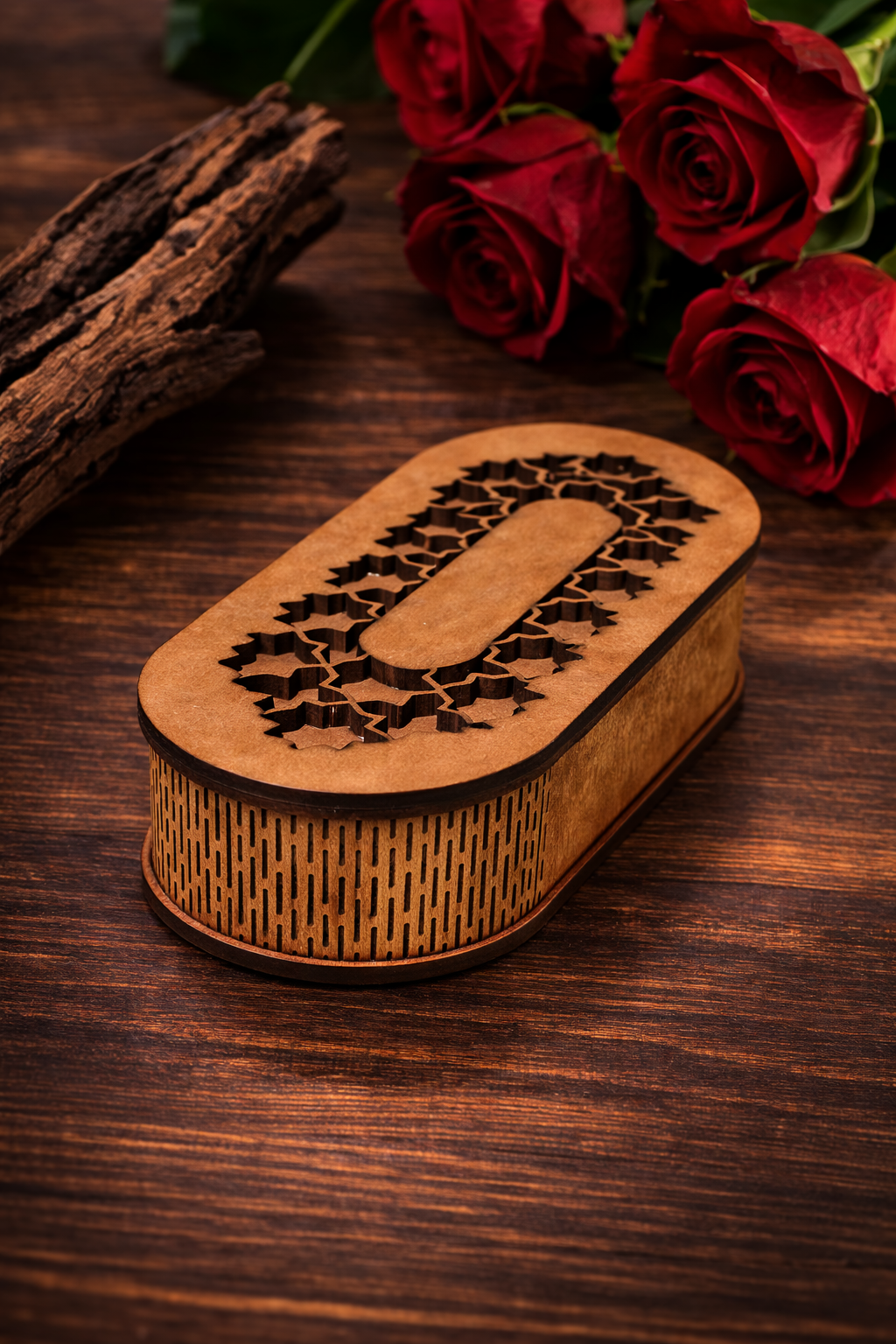 Wooden Oval Jewelry Box